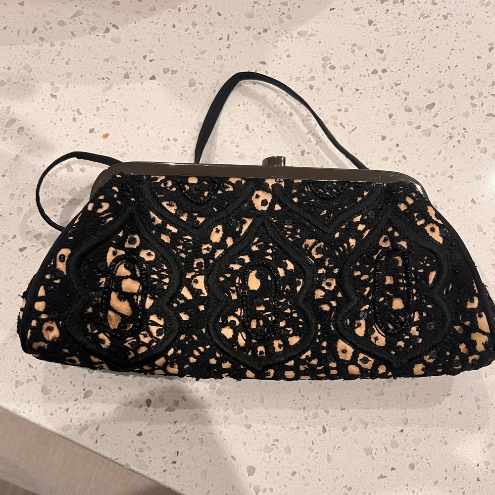 Santi beaded lace evening bag clutch